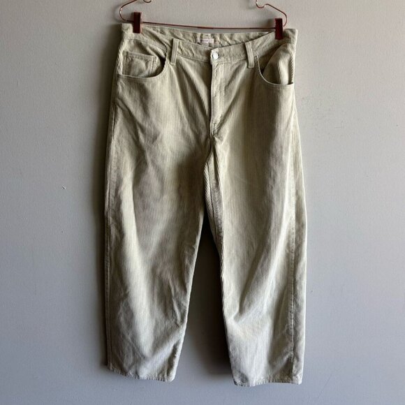 Levis Premium Mens Corduroy Baggy Dad Straight Leg Pants Off White Size 31 - Picture 1 of 11
